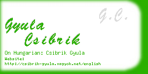 gyula csibrik business card